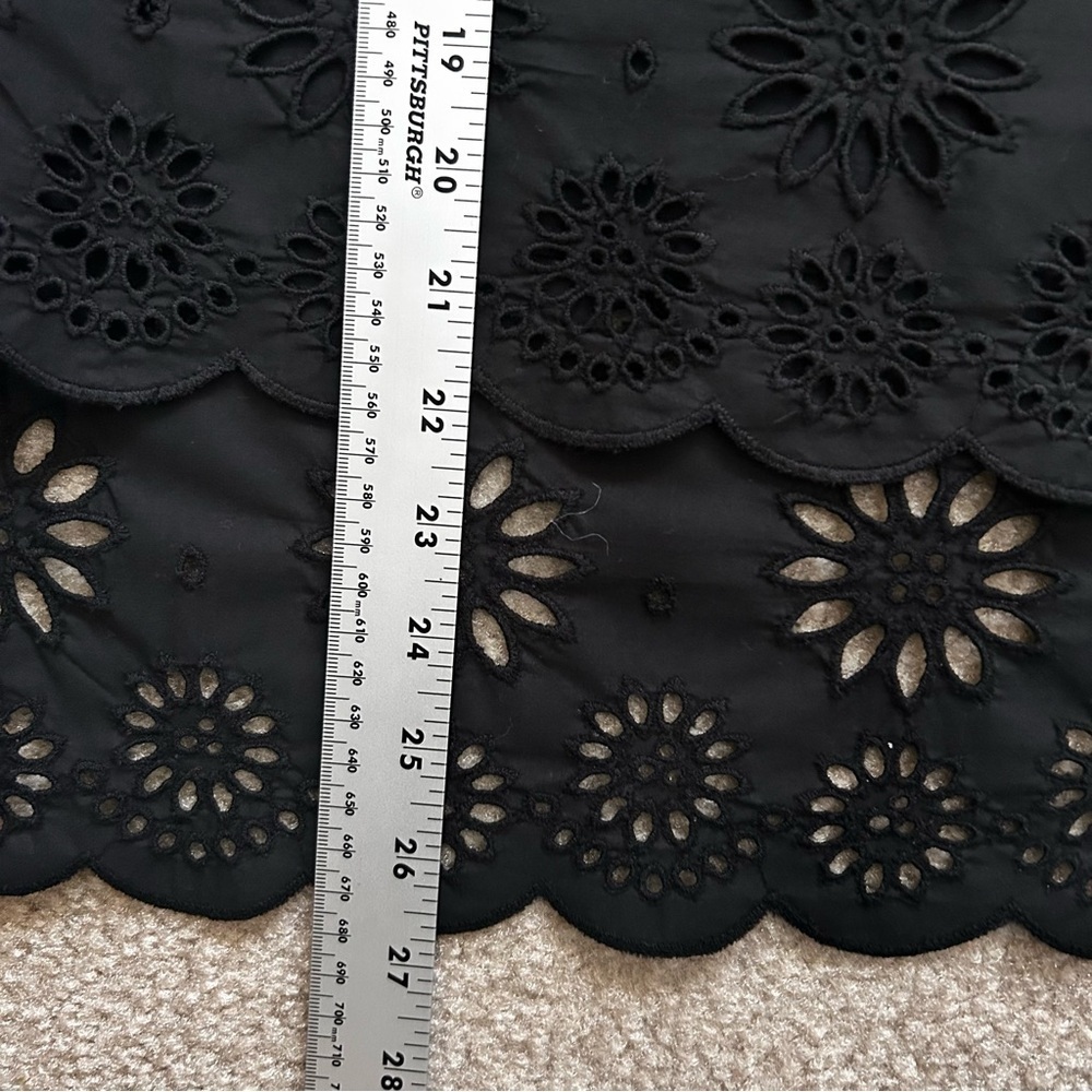 J. Crew Funnelneck Black Eyelet Long Sleeve Top - Picture 10 of 10